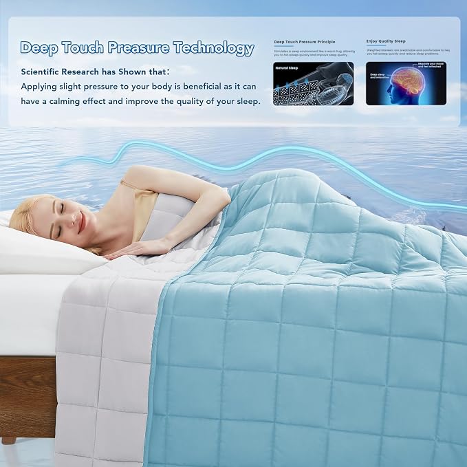 Weighted Blanket (20lbs 80"x87" King Size) Soft Cooling Heavy Blanket Sleeping, Apply to 190-210 lbs Body, Thick Breathable Blanket with Glass Bead, Easy Care
