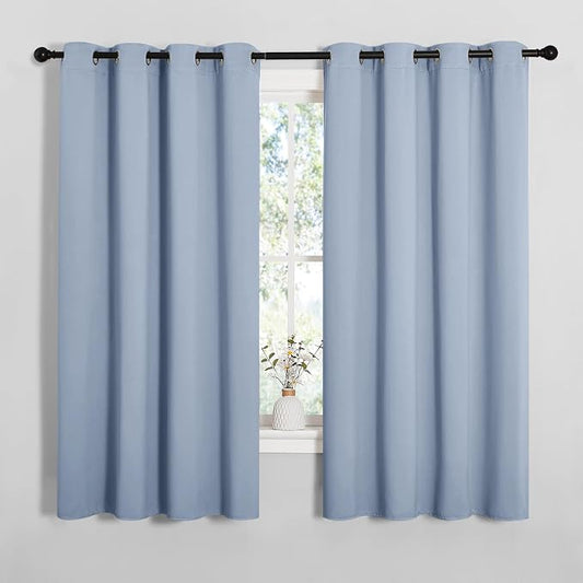 NICETOWN Blackout Curtains for Living Room 2 Panels 55" x 68" Vintage Blue | Thermal Insulated Decoration Drapes 68 inches Length for Bedroom Window