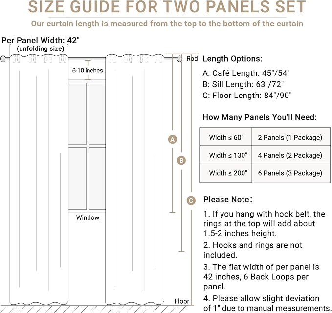Linen Textured Total Blackout Curtains for Bedroom 63 Inches Long, Cream | 100% Blackout Shield, Back Tab/Rod Pocket Living Room Drapes, Thermal Insulated Blackout Curtains 2 Panels Set, 42"W x 63"L