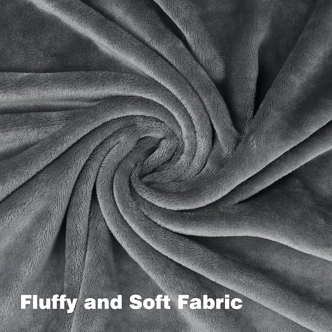 Onarway Dog Blanket Washable for Bed: 2 Packs Dog Blankets 59”x47” | Fluffy Soft Large Throw for Cat Puppy Kitten Dogs - Fleece Pet Blankets for Crate Couch Car and Indoor - Grey