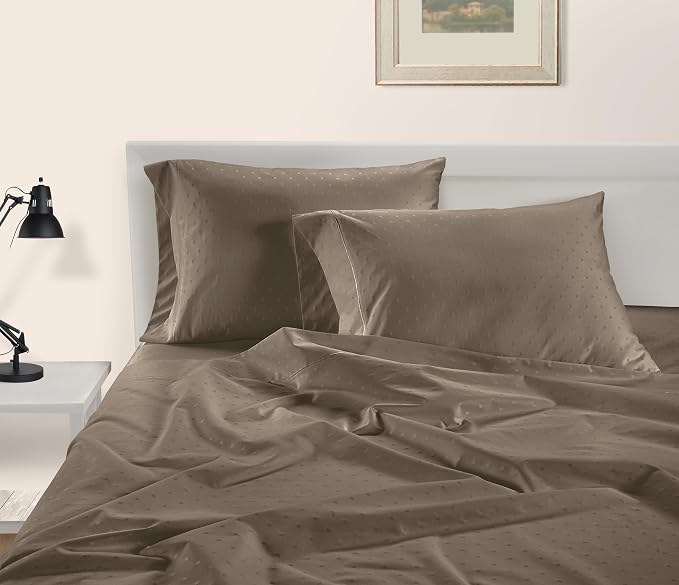 LANE LINEN Split King Sheets Sets for Adjustable Bed Sateen Weave - Taupe | Split King Sheets - 5-Piece Set, For Guests And Everyday Use, For A Silky Hotel-Style Bed, Made For Adjustable Beds