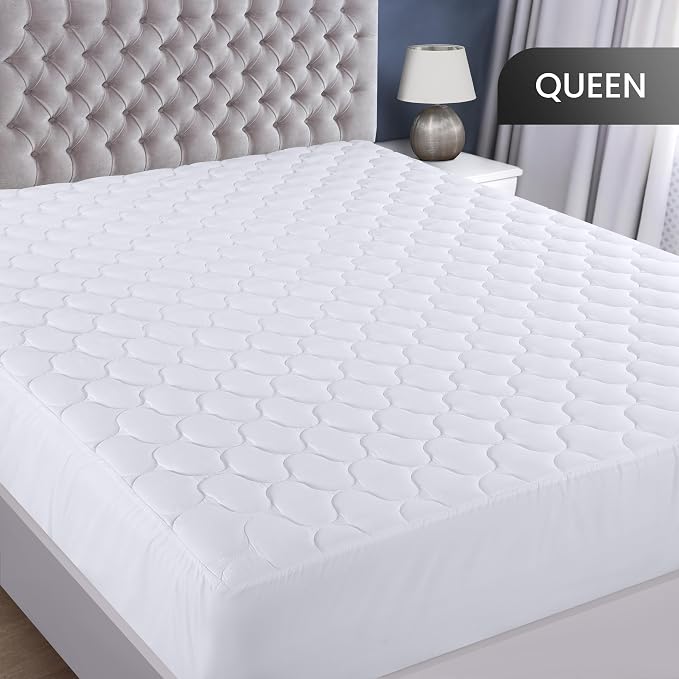 Utopia Bedding Waterproof Mattress Protector, Queen Mattress Pad, Noiseless Quilted Fitted Cover with Deep Pocket Stretches up to 16 Inches (White) | Deep Pockets fits upto 16" Deep, 100% Waterproof Mattress Cover Soft Breathable & Noiseless Mattress T...