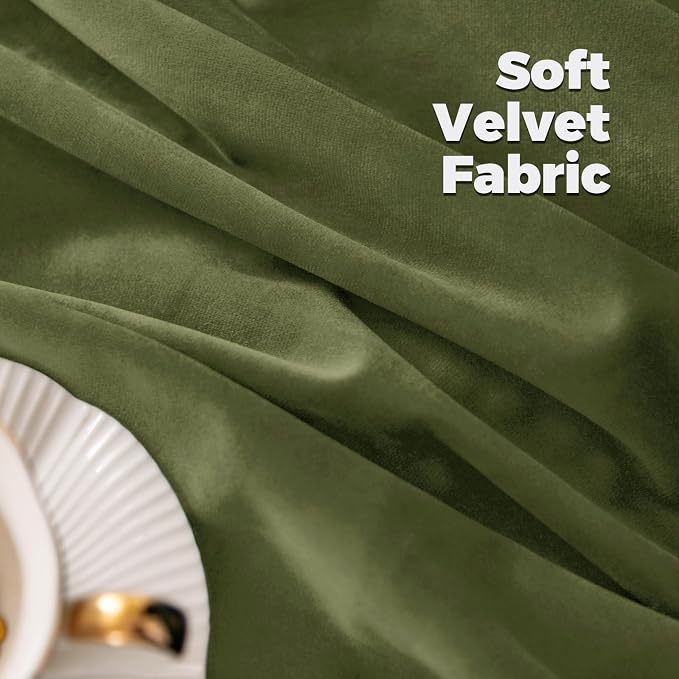 BGment Sage Green Velvet Curtains 120 Inches Long for Living Room, 2 Panels | Back Tab Rod Pocket, Long Curtains, Thermal Insulated, Soundproof, Elegant Decorative Drapes for Bedroom, 52 x 120 Inch