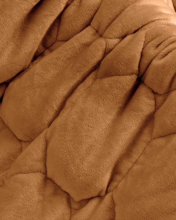 Cottonblue Small Weighted Lap Blanket Pad for Adults 7 lbs 24"x29", Brown | Luxury Crystal Velvet Weighted Blanket Pad, Washable Portable Travel Blankets for Sleeping Relaxation All Season, Washable