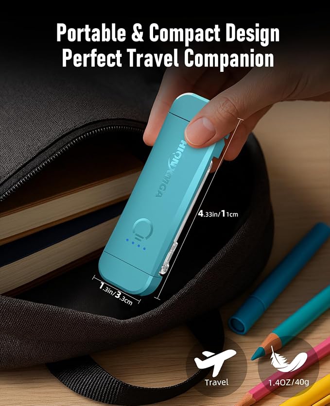 HIONXMGA Book Light,Rechargeable Reading Light for Books in Bed at Night | Up to 100H Runtime,3 Amber Colors,Stepless Dimming,Eye-Caring Mode,USB Charging,Bookmark,Women Book Lovers,Christmas,Blue