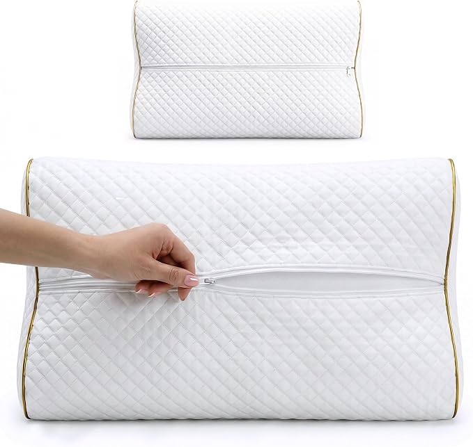 Memory Foam Pillow, King Cervical Pillow for Neck Pain, Contour Pillow, Neck and Shoulder Pain, Side Sleeper, Back and Stomach Sleeper