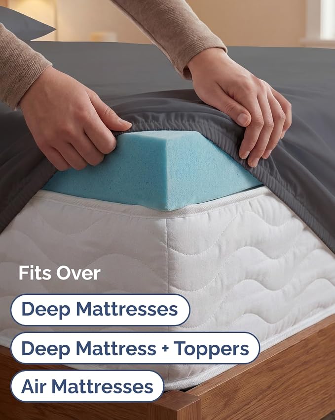 Extra Deep Twin XL Sheet Set - 4 Piece College Dorm Room - Grey | College Dorm Room Essentials, Easy & Secure Fit, Ultra-Soft, Wrinkle & Fade Free, Comfy Sheets Set with Extra Deep Pockets