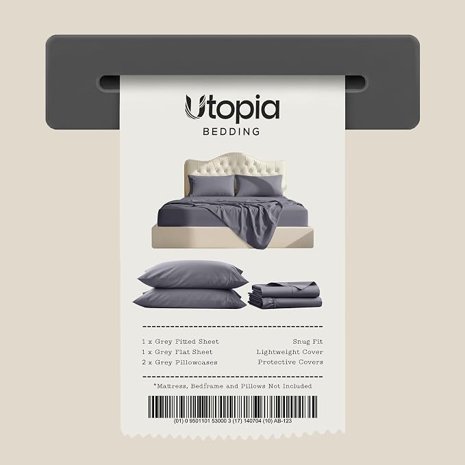 California King Sheets Set, 4 Pieces 16" Deep Pocket Bed Sheets, Grey | Extra Soft Bedsheet Set, Comfy & Breathable Cooling Sheets, Wrinkle & Fade Resistant, Fitted Sheet, Flat Sheet, 2 Pillowcases