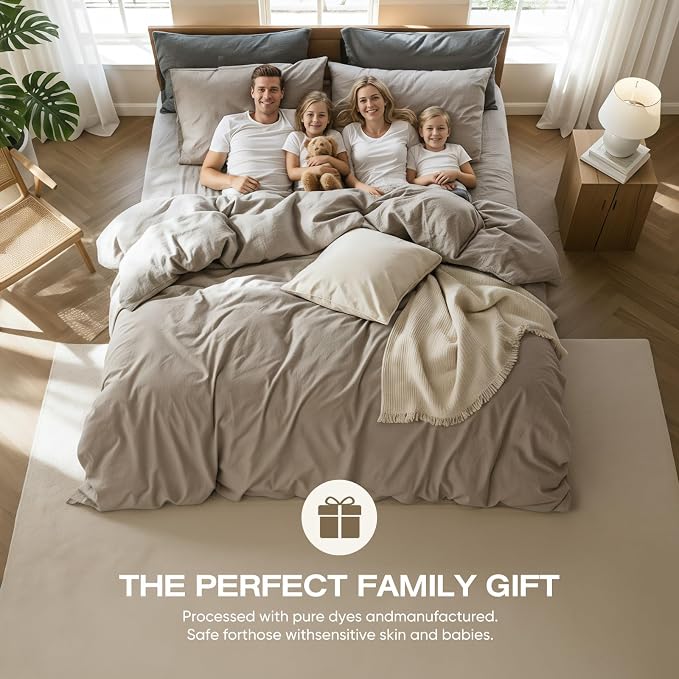 100% Pure Linen 4 Piece Sheet Set, Cooling and Breathable Flax Bed Sheets for Hot Sleepers, All Season Comfort, Anti-Tear and Durable Bedding, 18 Inch Deep Pocket(Natural Linen, King)