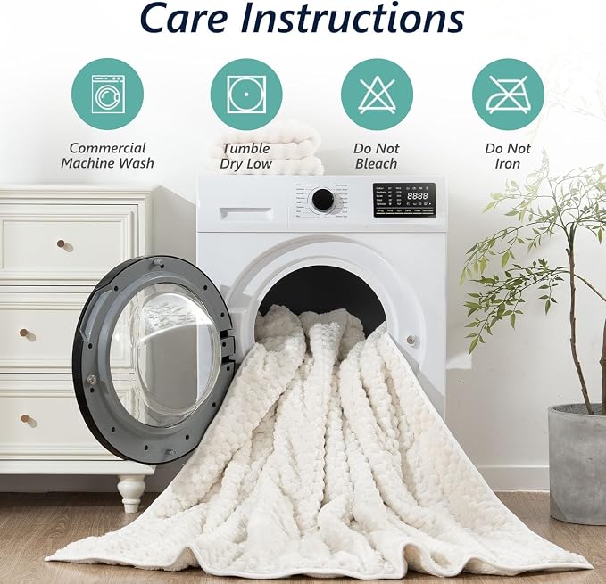 Mr. Sandman Weighted Blankets for Adults, Queen Size 60 x 80 Inches, 15lbs | Machine Washable; Soft Warm Sherpa Fleece; Jacquard Flannel with Glass Beads; Heavy Throw for Sleep and Calm; Cream White