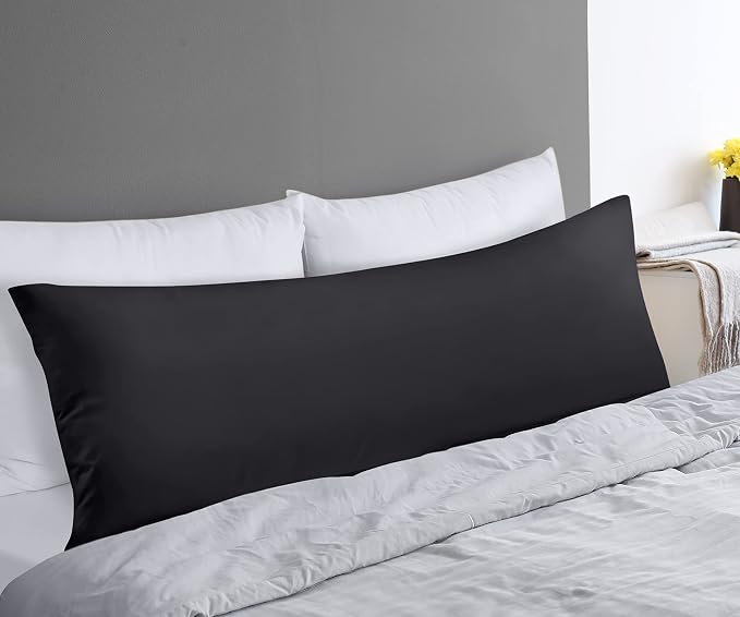 Utopia Bedding Full Body Pillow for Adults (Black, 20 x 54 Inch), Long Pillow Insert for Sleeping, Ideal for Side Sleepers | Large Body pillows for Adults, Plush Support, Pregnancy Pillow Insert for sleeping, helps maintain body contour, 20x54 inches