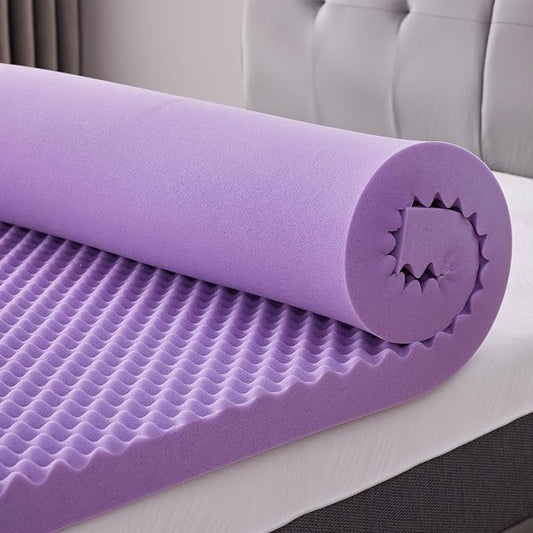 SINWEEK 3.8 Inch Egg Crate Memory Foam Mattress Topper King Size, Soft Mattress Pad for Back Pain Relief, Bed Topper, CertiPUR-US Certified
