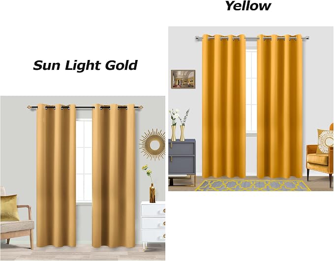 KOUFALL Gold Luxury Blackout Curtains for Living Room,Elegant Livingroom Curtain 84 Inches Long Cortinas Doradas para Sala Elegantes Modernas 2025