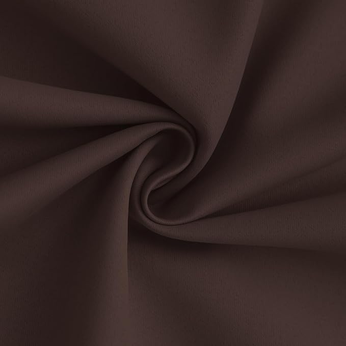 Yakamok Brown 100% Blackout Curtain Panels 63 inches, 50" Wide, 2 Panels | Blackout Curtain Panels for Bedroom, 2 Thick Layers Grommet Top Thermal Insulated Drapes with White Back for Living Room