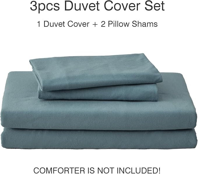 PURE ERA Jersey Knit Sheet Set Solid Cerulean Blue Oversized Queen | 100% Cotton, 3 Piece Set, T Shirt Soft, Breathable, Envelope Closure Pillowcases, Hidden Zipper, 8 Ties, No Insert, Modern
