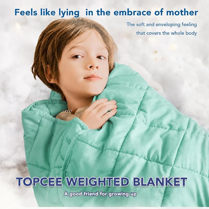 Weighted Blanket (5 lbs, 36" x 48") Cooling Throw Heavy Blanket for Sleeping Apply to 40-60 lbs, Soft Thick Breathable Blanket with Glass Bead, Easy Care