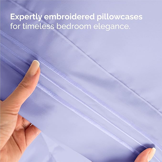 Split King Size 5 Piece Sheet Set - Breathable & Cooling Sheets - Lavender | Hotel Luxury Bed Sheets for Women & Men, Deep Pockets, Easy-Fit, Comfy, Soft and Wrinkle Free Sheets, Oeko-Tex Bed Sheet Set