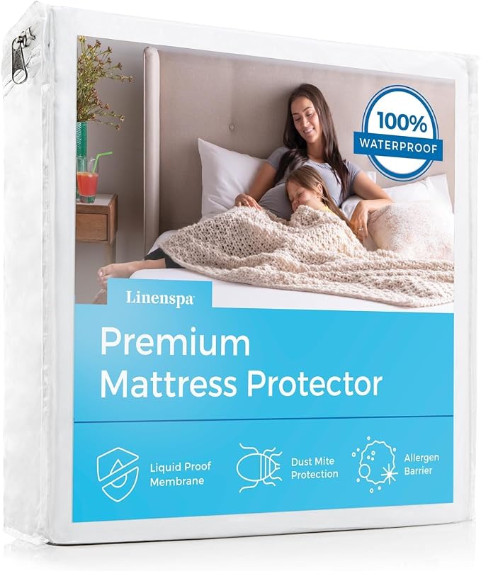 Linenspa Waterproof Mattress Protector — Breathable, Noiseless, Cal King (Pack of 10)