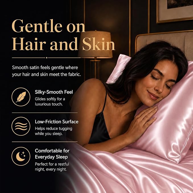 CozyLux Satin Sheets Queen, 4-Piece 14-Inch Deep Pocket Sheet Set | OEKO-TEX Certified Silky Soft Sheet Set for Hair & Skin, Luxurious Silky-Smooth Satin for Elegant Bedroom Decor, Dirty Pink
