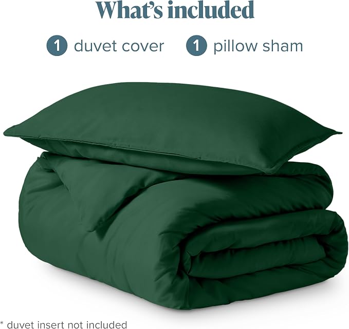 Bare Home Duvet Cover Set 1800 Ultra-Soft (Twin/Twin XL, Forest Green) | Lightweight, Cooling, Breathable, Premium 1800 Ultra-Soft, All-Season