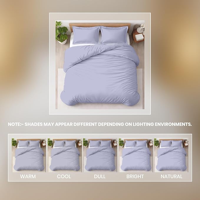Kotton Culture 3 Pc 120" x 98" Duvet Cover Set Oversized King 100% Egyptian Cotton - 600 Thread Count Comforter Cover, Zipper Closure & Corner Ties - Fits Large King Inserts - Cornflower Blue
