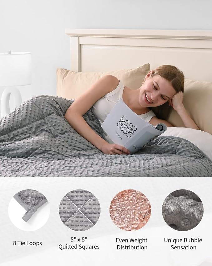 Mr. Sandman Weighted Blanket for Adults, King Size 15 lbs, 80 x 87 Inches | Cooling Soft Minky for Hot Sleepers; Machine Washable; Filled with Glass Beads; Heavy Bed Throw for Sleep; Grey