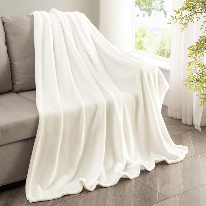 BEDELITE Fleece Blanket Soft Plush Throw for Couch Cream 50"x60" | Ultra Soft Fleece, Plush Microfiber, Lightweight Warmth, All Season Comfort, Fade Resistant, Machine Washable, Couch Sofa Bed