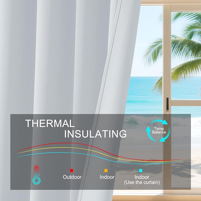 PONY DANCE Short Window Curtain Panels 45 inch Long - Rod Pocket Room Darkening Drapes for Bedroom Dorm Storage Door Kitchen Basement Farmhouse Decor, Greyish White, W 34 x L 45 inches, 2 Panels