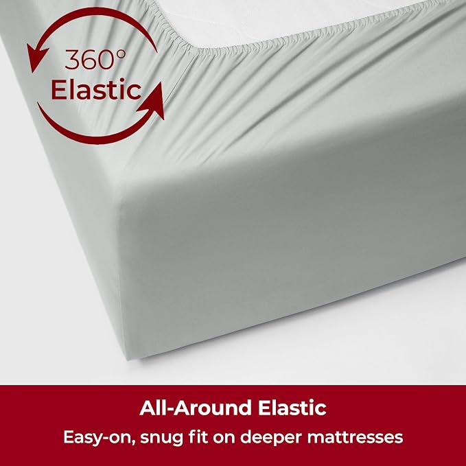 Mellanni Iconic 4-Piece, Ultra Soft Sheet Set (King, Spa Mint) | 10M+ Sleepers. Lab-tested: Sleeps Cool, Stays Bright, Strong, Smooth. Good Housekeeping Best Bedding, 7 yrs running.