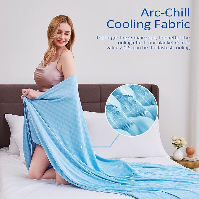 Topcee Cooling Blanket, Summer Cooling Blankets for Hot Sleepers, Arc-Chill Q-Max>0.5 Cool Fiber, Oeko-TEX 100% Certified, Soft, Breathable, Double-Side Bed Throw,Keep Cool for Adults Kids 90"x108"