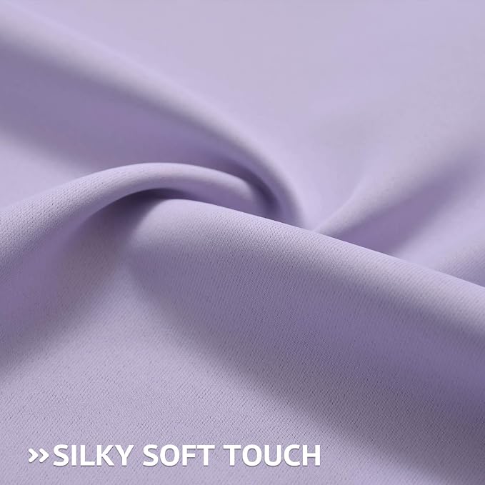 COSVIYA Grommet Blackout Room Darkening Lilac Curtains 72 inch Length | Thick Polyester Light Blocking Insulated Thermal Window Curtain Drapes for Bedroom/Living Room,38x72 inches,2 Panels