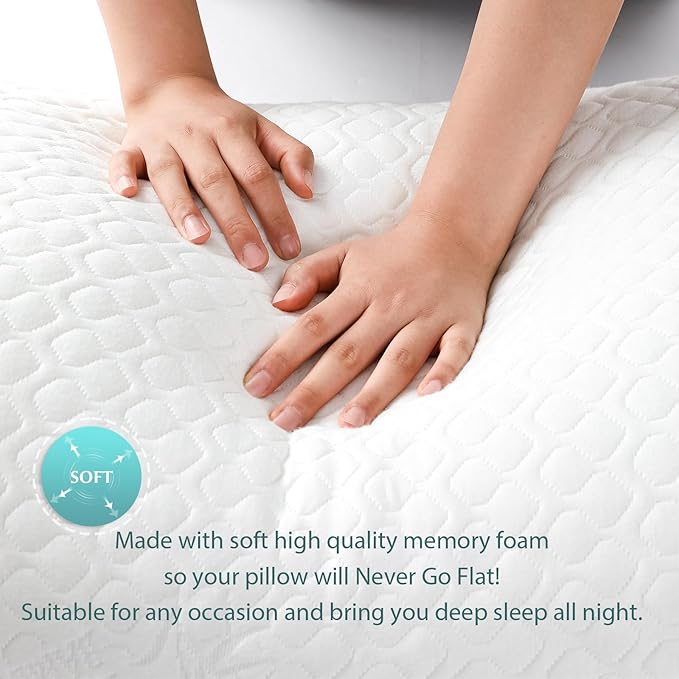 Extra Long Body Pillow Memory Foam 180x50cm – Firm King Size Body Pillows for Adults – with Cooling Cover 21 x 72 inches