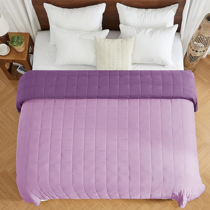 King Size Weighted Blanket for Adults (25 lbs, 80” x 87”, Purple) Cooling Heavy Blanket for Sleeping Perfect for 240-260 lbs, Breathable Blanket for Adults & Couple All Season, Machine Washable