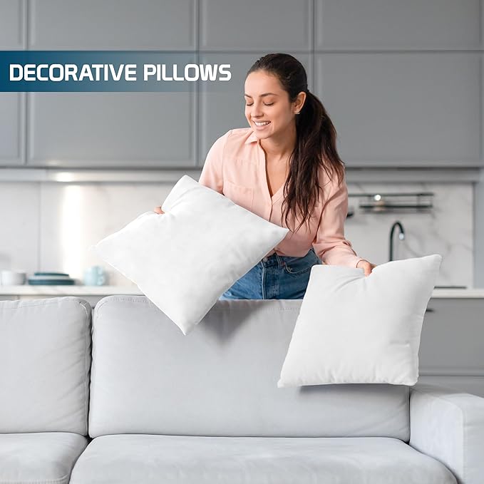Utopia Bedding Throw Pillows, Decorative 26x26 Pillow Inserts, Set of 4 | Down alternative pillow insert with plush fluffy fill for beds sofas couches and chairs. Suitable for indoor outdoor use.