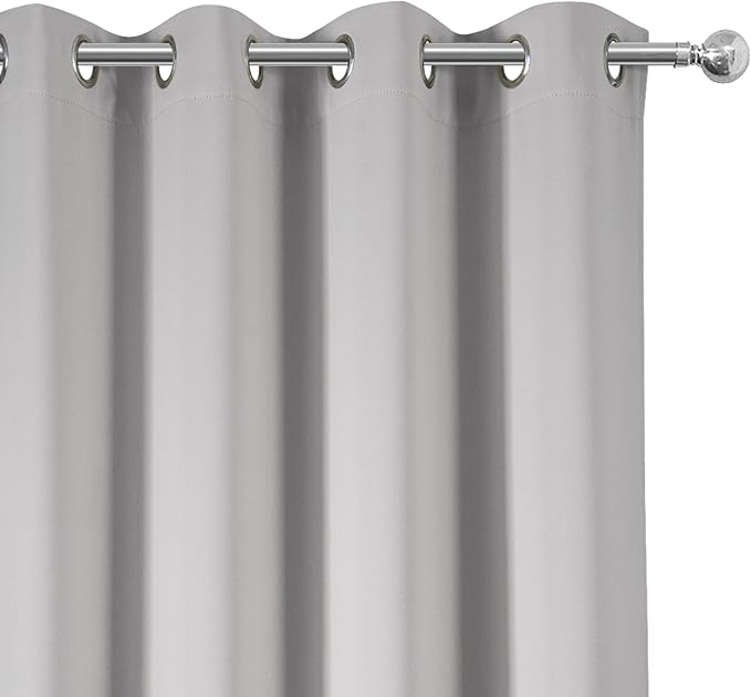 Blackout Curtains 52 x 84 inch/Light Grey Curtains Set of 2 Panels/Thermal Insulated Room Darkening Bedroom Curtains