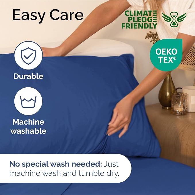 King Size 4 Piece Sheet Set - Ultra Soft & Cooling Bed Sheets - Cobalt Blue | Fits 8 Inch to 16 inch Mattress, Wrinkle Free & Fade Resistant with Deep Pockets, Breathable, Comfy Hotel Luxury Bedding