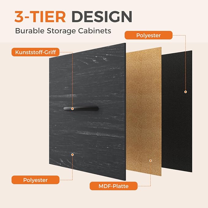 Sweetcrispy 7 Drawer Dresser for Bedroom Storage with Fabric Bins | Anti-Tip Closet Organizer, Wooden Top, Steel Frame, Spacious Drawer for Clothes Storage, Hallway Entryway, Black Wood Grain