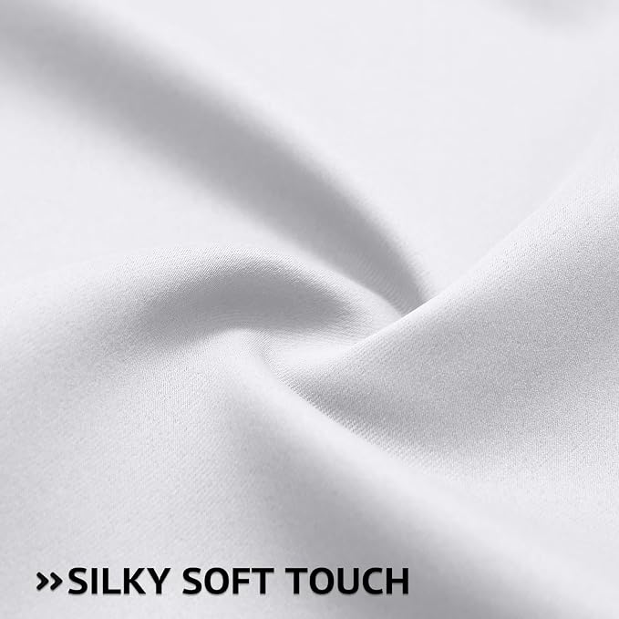 COSVIYA Grommet Room Darkening Pure White Curtains 84 inch Long for Bedroom | Light Blocking Insulated Thermal Curtains for Living Room, Blackout Thick Polyester Window Drapes,52x84 inches, 2 Panels