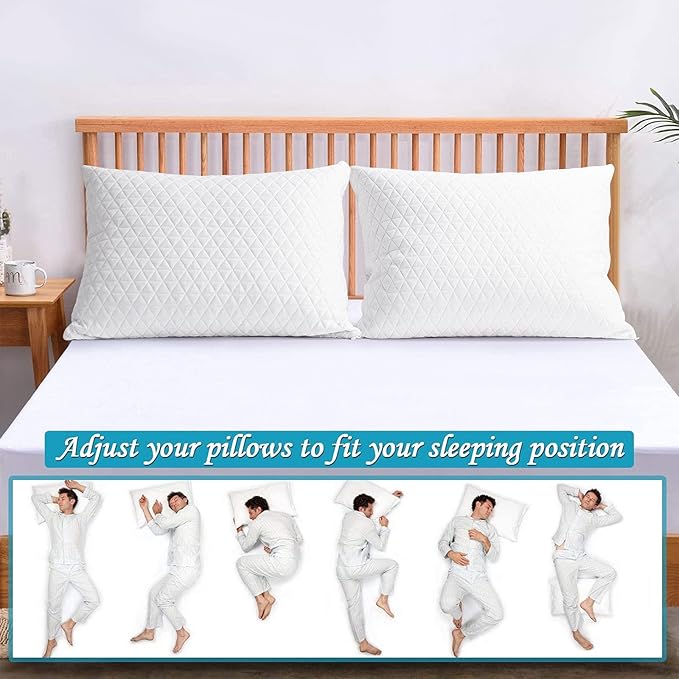 Memory Foam Pillows for Side Sleepers,Firm Bed Pillows King Size Set of 2 | Adjustable,with Washable Removable Cover,Support,Cooling and Breathable for Hot,Side,Back,Stomach Sleepers,Hypoallergenic