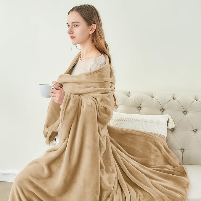 BEDELITE Fleece Blanket Soft Plush King Bed Blanket Light Camel 108"x90" | Ultra Soft Fleece, Plush Microfiber, Lightweight Warmth, All Season Comfort, Fade Resistant, Machine Washable