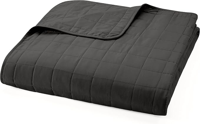 Merit Linens Classic Quilt Coverlet Soft Set in Square Stitching - Twin/TwinXL Gray