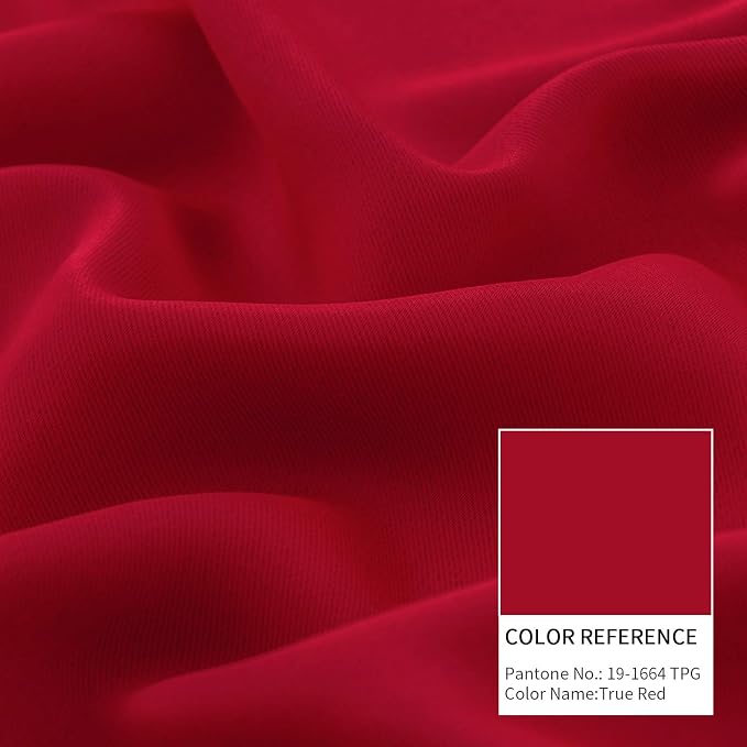 BGment Christmas 100% Blackout Curtains Thermal Insulated with Liner for Living Room Decoration - Grommet Double Layer Energy Saving Bedroom Curtain Drapes (42 x 84 Inches, Red, 2 Panels)