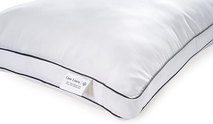 LANE LINEN Standard Size Bed Pillows for Sleeping, Set of 4, 20x26 - White | Perfect for Side, Back & Stomach Sleepers, Down Alternative Fill, Medium Firm, Breathable, Cooling, Soft & Fluffy Comfort