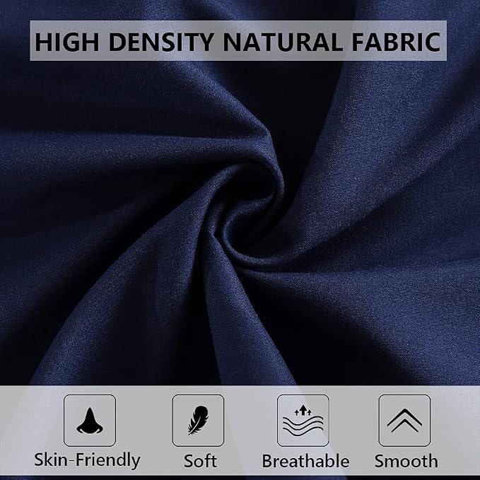 ELNIDO QUEEN Body Pillow with Pillowcase - Soft Long Bed Pillow for Adults - Breathable Full Body Pillow Insert for Sleeping, 20x54inches, Navy Blue