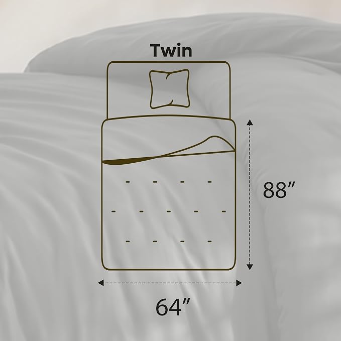 Utopia Bedding 2 Pc Twin Comforter Set, All Season Bedding, Grey | Bedding Set Includes Comforter (64x88) Inches, 1 Sham (20x26) Inches. Soft Microfiber Down Alternative, Machine Washable.