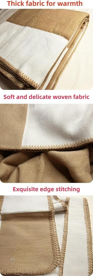 Fcteap h Blanket Soft Throw Blanket Faux Fleece Cashmere Plaid Warm Shawl Thick Knitted Plush Cozy Comfy for Women Throw Blanket for Sofa Couch Bed Queen King Size 55x66 in (Navy Blue)