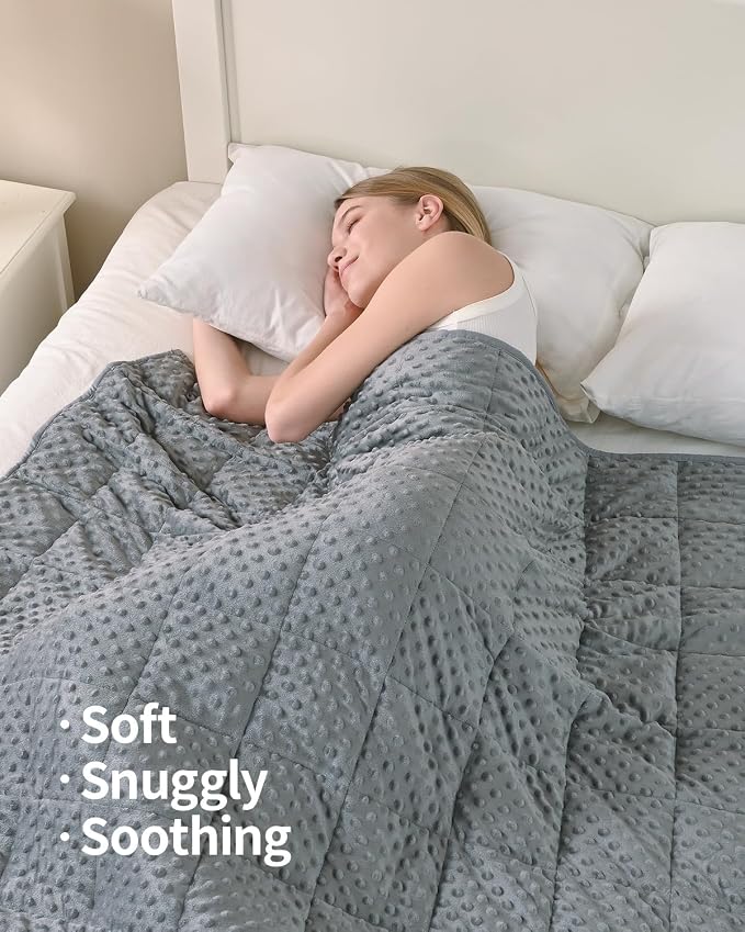 Mr. Sandman Weighted Blanket for Adults, King Size 20 lbs, 88 x 104 Inches | Cooling Soft Minky for Hot Sleepers; Machine Washable; Filled with Glass Beads; Heavy Bed Throw for Sleep; Grey