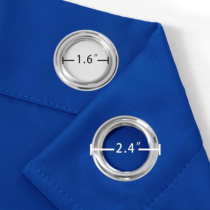Royal Blue Thermal Blackout Curtains/42 x 84 Inch/Set of 2 Panels Room Darkening Curtains for Bedroom
