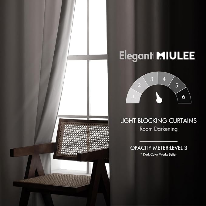 MIULEE Greyish White Velvet Blackout Curtains 52x84 inches 2 Panels | Luxury, Thermal Insulated, Super Soft Window Drapes for Bedroom Living Room, Rod Pocket & Back Tab