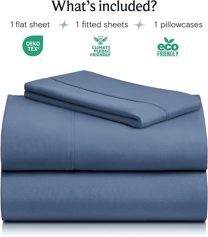 LuxClub 3 PC Sheet Bed Sheets Deep Pockets 18" Eco Friendly Wrinkle Free-Kids-Fitted Sheets Machine Washable Hotel Bedding Silky Soft - Oxford Twin | LUXCLUB Cooling Twin Size Fitted Sheet & Pillowcase Sets, Breathable Hotel Luxury Bedding Wrinkle Free...
